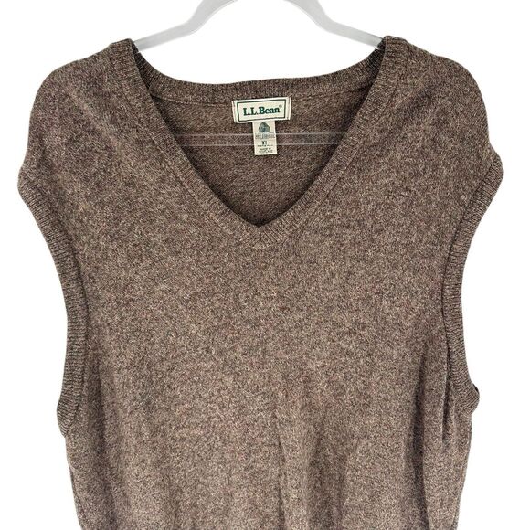 LL Bean Sweater Vest Mens XL Brown Lambswool Scotland Vintage Grandpa Academia - Picture 4 of 12